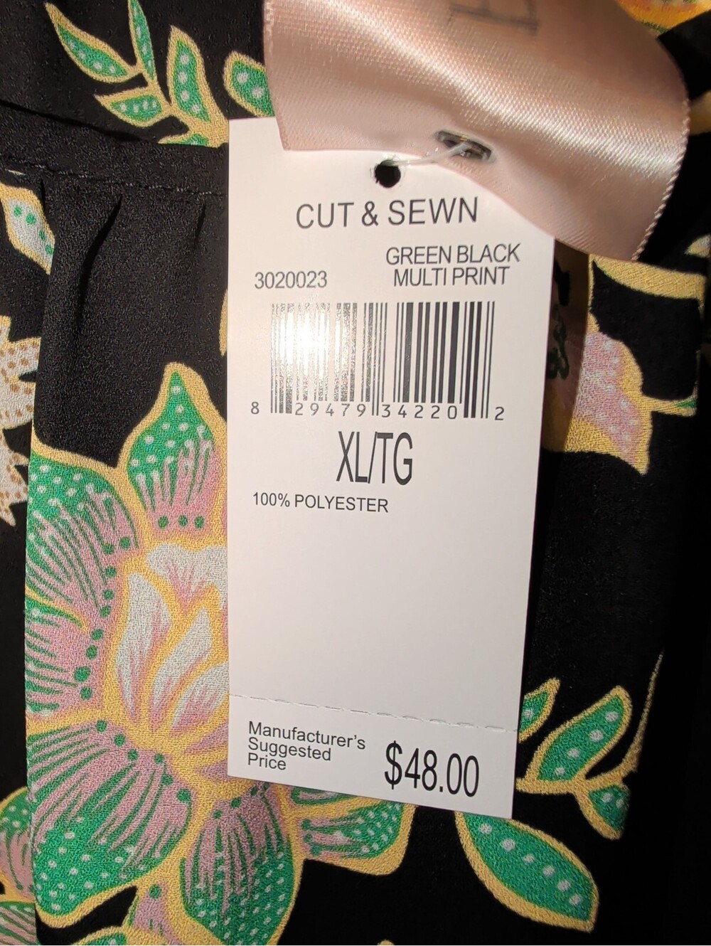 Philosophy Republic Blouse Top Womens XL Black Pink Floral Romantic Coquette New - Picture 4 of 9